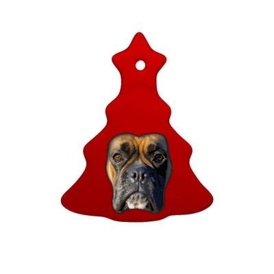 Animal Lover Gift Boxer Face Funny Dog Lovers Ceramic Tree Ornament