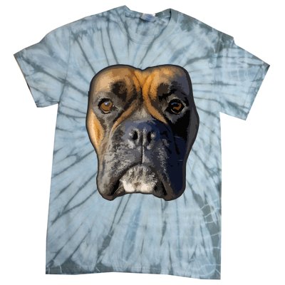 Animal Lover Gift Boxer Face Funny Dog Lovers Tie-Dye T-Shirt