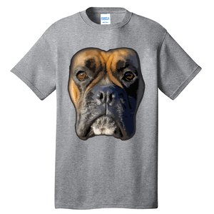 Animal Lover Gift Boxer Face Funny Dog Lovers Tall T-Shirt