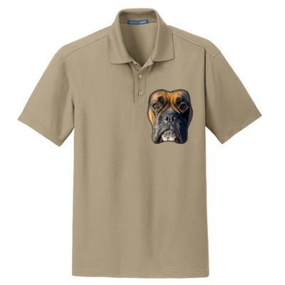 Animal Lover Gift Boxer Face Funny Dog Lovers Dry Zone Grid Polo