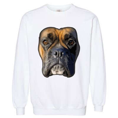 Animal Lover Gift Boxer Face Funny Dog Lovers Garment-Dyed Sweatshirt