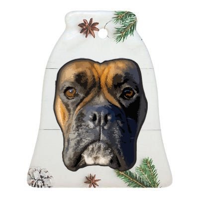 Animal Lover Gift Boxer Face Funny Dog Lovers Ceramic Bell Ornament