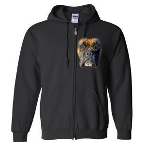 Animal Lover Gift Boxer Face Funny Dog Lovers Tshirt Full Zip Hoodie