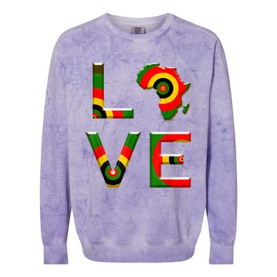 Africa Love Gift African American History Gift Colorblast Crewneck Sweatshirt