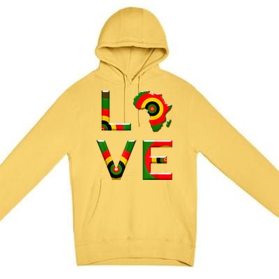 Africa Love Gift African American History Gift Premium Pullover Hoodie