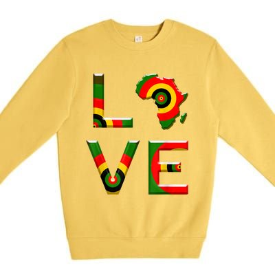 Africa Love Gift African American History Gift Premium Crewneck Sweatshirt