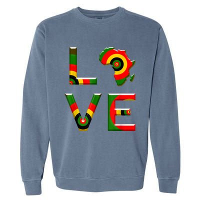 Africa Love Gift African American History Gift Garment-Dyed Sweatshirt