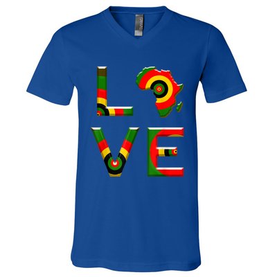 Africa Love Gift African American History Gift V-Neck T-Shirt