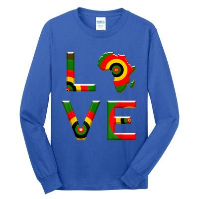 Africa Love Gift African American History Gift Tall Long Sleeve T-Shirt