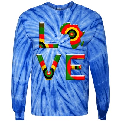 Africa Love Gift African American History Gift Tie-Dye Long Sleeve Shirt