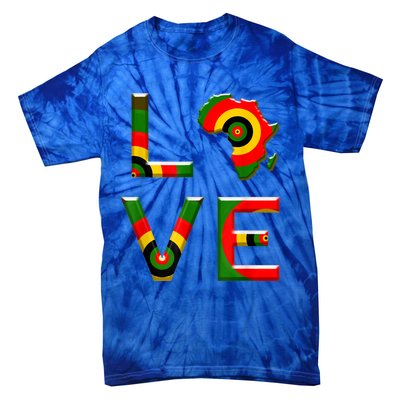 Africa Love Gift African American History Gift Tie-Dye T-Shirt