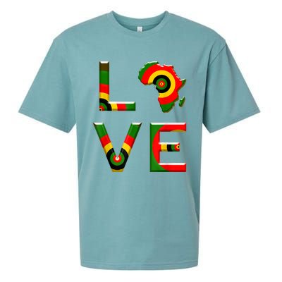 Africa Love Gift African American History Gift Sueded Cloud Jersey T-Shirt