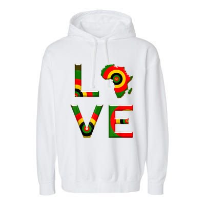 Africa Love Gift African American History Gift Garment-Dyed Fleece Hoodie