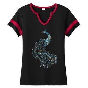 Animal Lover Gift Idea Zoo Keeper Proud Peacock Ladies Halftime Notch Neck Tee