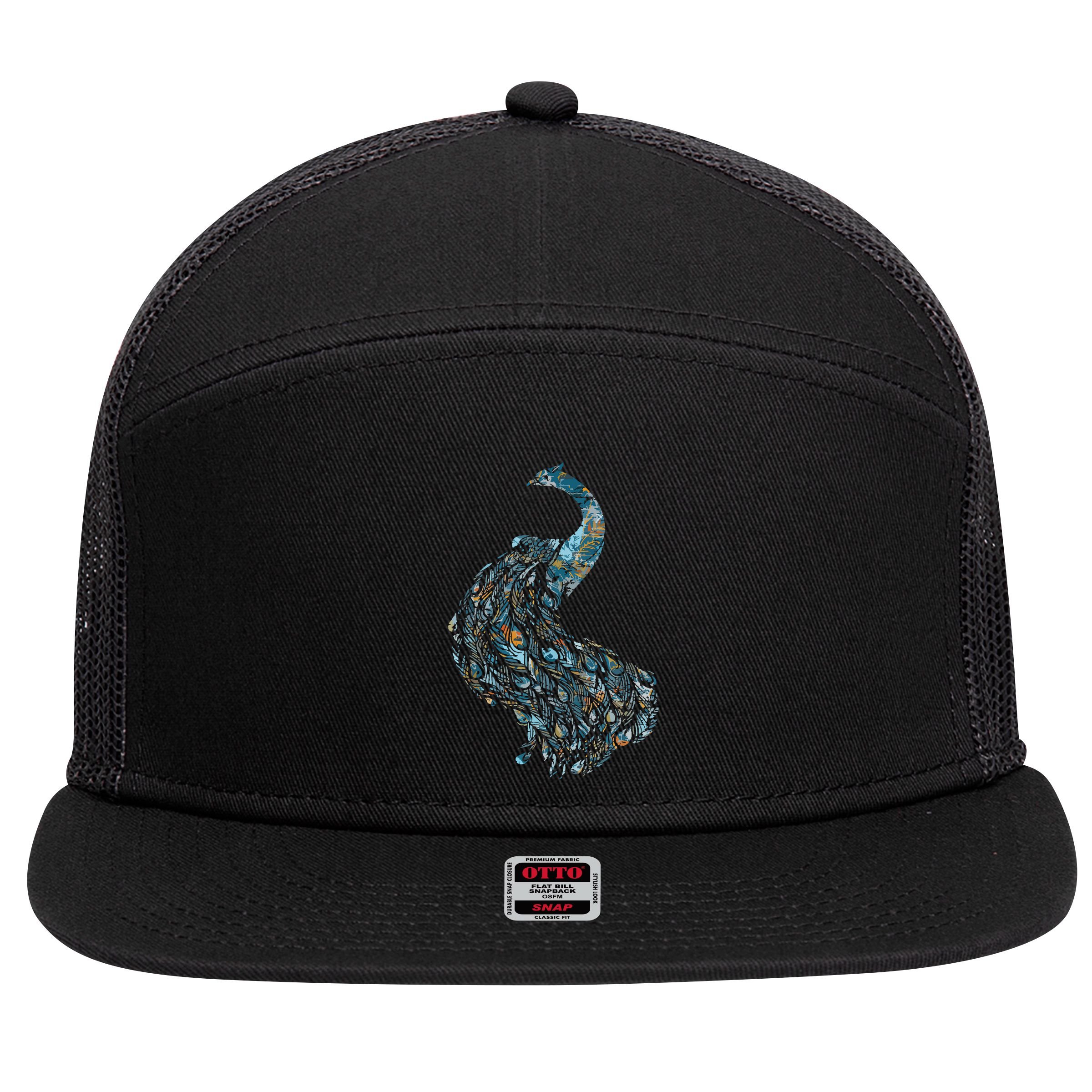 Animal Lover Gift Idea Zoo Keeper Proud Peacock 7 Panel Mesh Trucker Snapback Hat