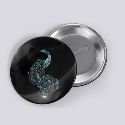 Animal Lover Gift Idea Zoo Keeper Proud Peacock Button