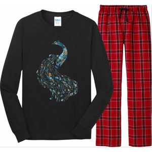 Animal Lover Gift Idea Zoo Keeper Proud Peacock Long Sleeve Pajama Set