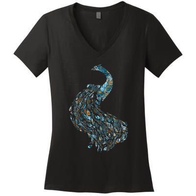 Animal Lover Gift Idea Zoo Keeper Proud Peacock Women's V-Neck T-Shirt