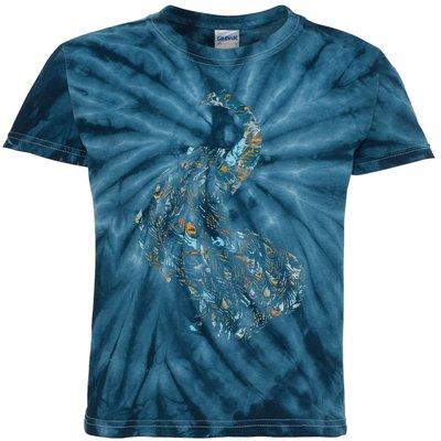 Animal Lover Gift Idea Zoo Keeper Proud Peacock Kids Tie-Dye T-Shirt