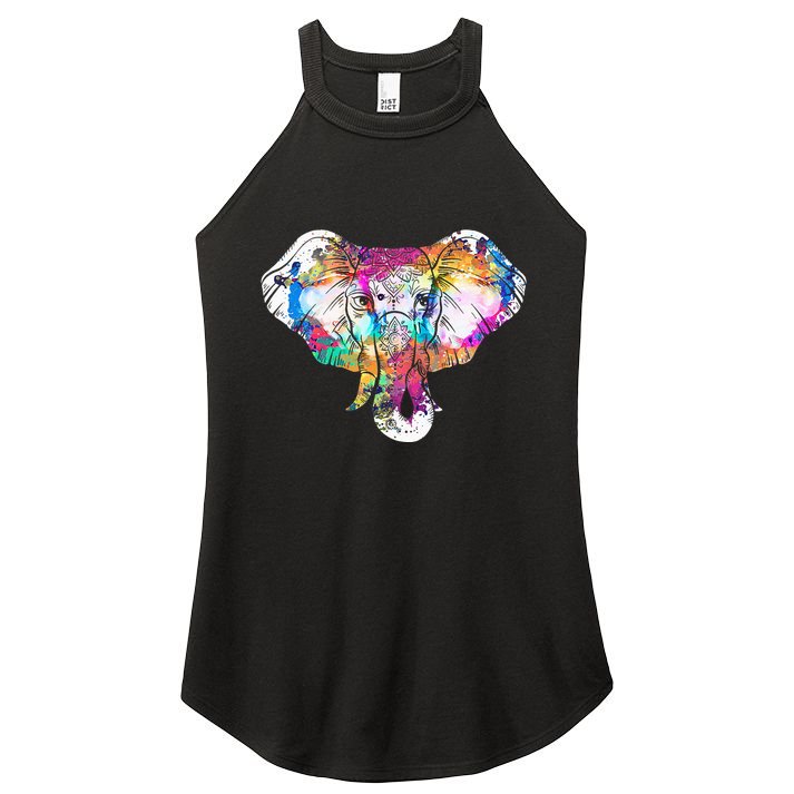 Animal Lover Gift Africa Safari Zoo Keeper Elephant Women's Perfect Tri Rocker Tank