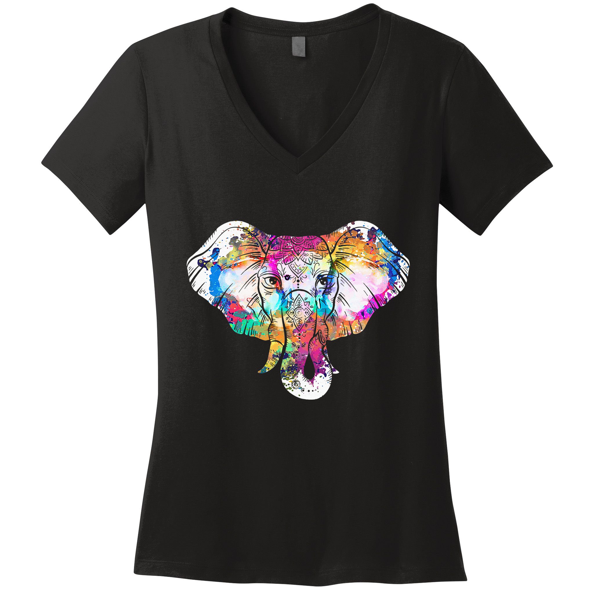 Animal Lover Gift Africa Safari Zoo Keeper Elephant Women's V-Neck T-Shirt