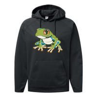 Animal Lover Green Frog Performance Fleece Hoodie