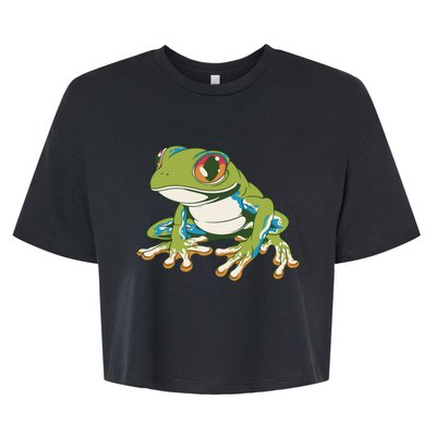 Animal Lover Green Frog Bella+Canvas Jersey Crop Tee