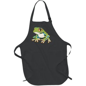 Animal Lover Green Frog Full-Length Apron With Pockets