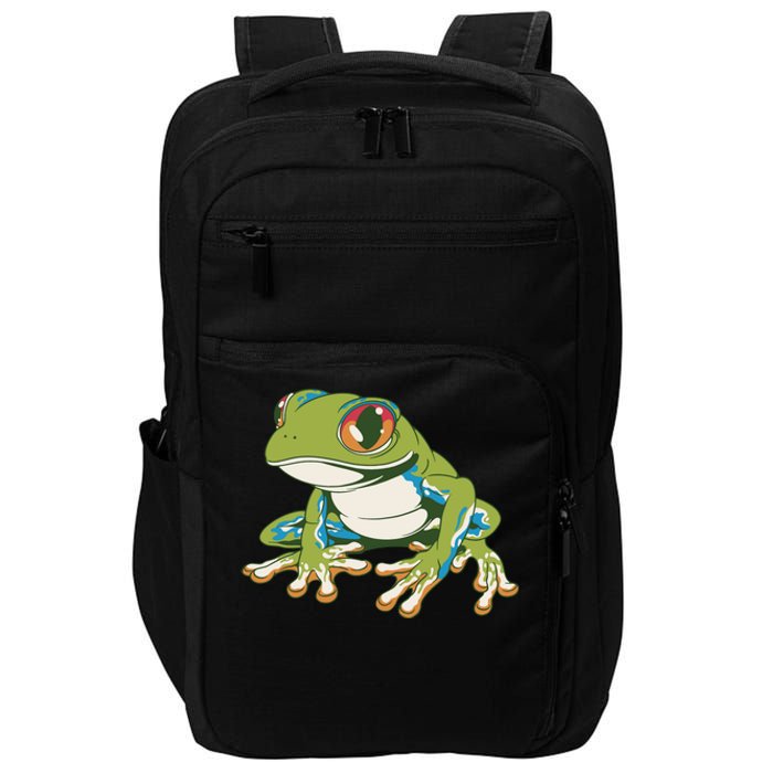 Animal Lover Green Frog Impact Tech Backpack