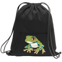 Animal Lover Green Frog Sweatshirt Cinch Pack Bag