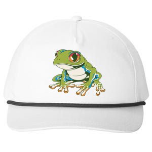 Animal Lover Green Frog Snapback Five-Panel Rope Hat