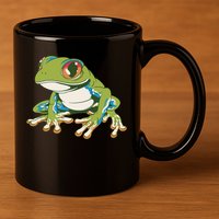 Animal Lover Green Frog 11oz C Handle Ceramic Mug