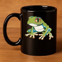 Animal Lover Green Frog 11oz C Handle Ceramic Mug