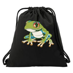 Animal Lover Green Frog Drawstring Bag