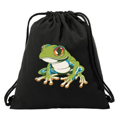 Animal Lover Green Frog Drawstring Bag