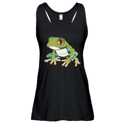 Animal Lover Green Frog Ladies Essential Flowy Tank