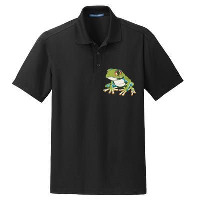 Animal Lover Green Frog Dry Zone Grid Polo