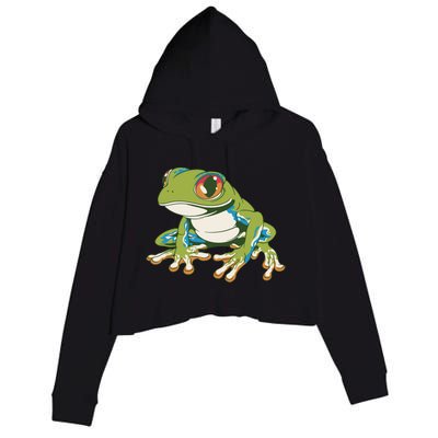 Animal Lover Green Frog Crop Fleece Hoodie