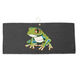 Animal Lover Green Frog Large Microfiber Waffle Golf Towel