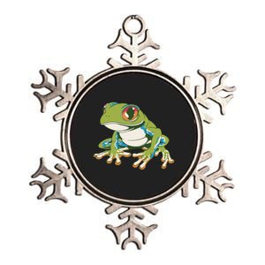 Animal Lover Green Frog Metallic Star Ornament