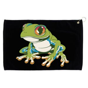 Animal Lover Green Frog Grommeted Golf Towel