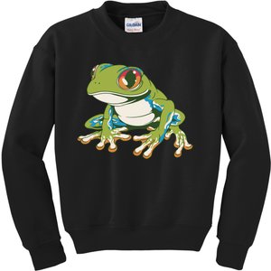 Animal Lover Green Frog Kids Sweatshirt