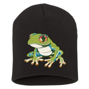 Animal Lover Green Frog Short Acrylic Beanie