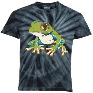 Animal Lover Green Frog Kids Tie-Dye T-Shirt