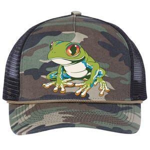 Animal Lover Green Frog Retro Rope Trucker Hat Cap