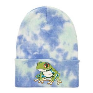 Animal Lover Green Frog Tie Dye 12in Knit Beanie