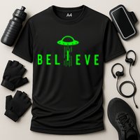 Alien Lover Gifts Ufo Abduction Believe Cooling Performance Crew T-Shirt