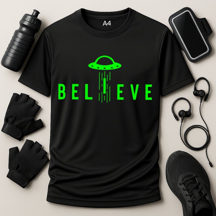 Alien Lover Gifts Ufo Abduction Believe Cooling Performance Crew T-Shirt