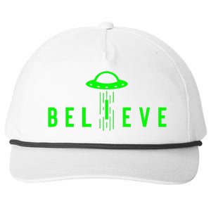 Alien Lover Gifts Ufo Abduction Believe Snapback Five-Panel Rope Hat