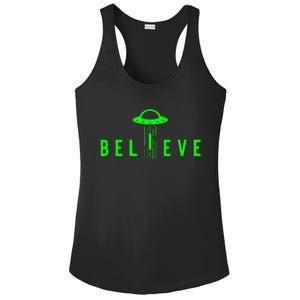 Alien Lover Gifts Ufo Abduction Believe Ladies PosiCharge Competitor Racerback Tank